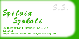 szilvia szokoli business card